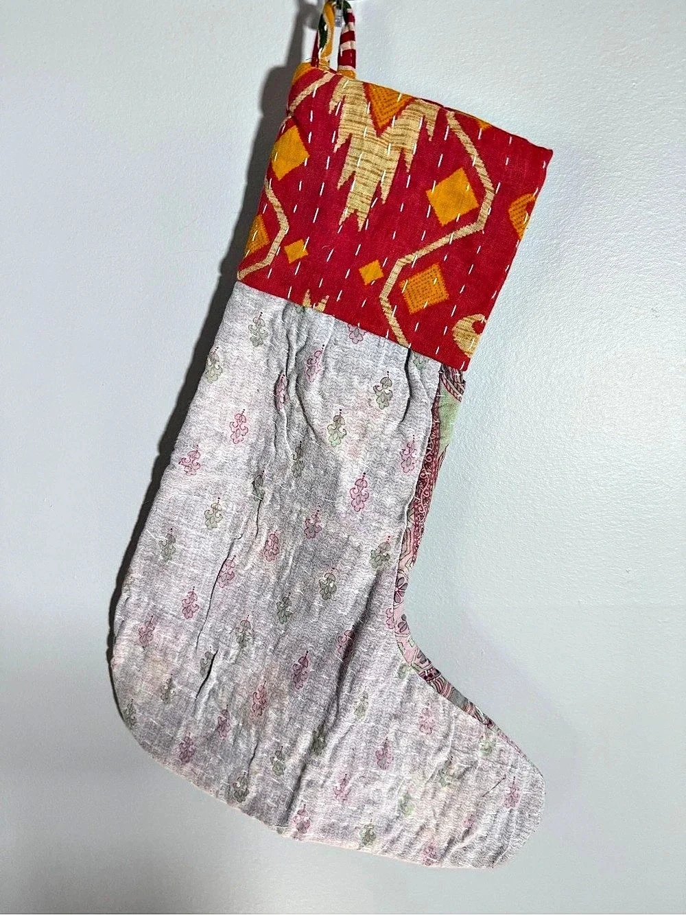 Vintage Kantha Stocking-Made in India